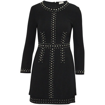 madison studded cocktail mini dress in black viscose