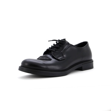 men's triangle logo derby shoes spazzolato leather