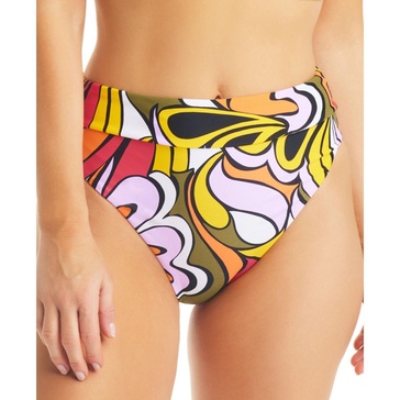 womens printed high-rise swim bottom separates