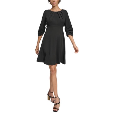womens pleated above knee shift dress