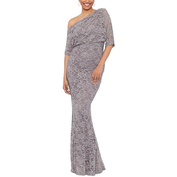 plus womens full length lace evening dress