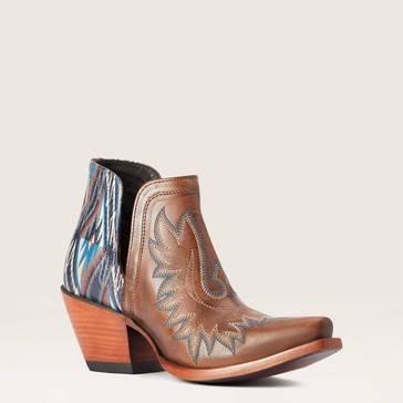 women's dixon chimayo western boot in fiery tan & navy