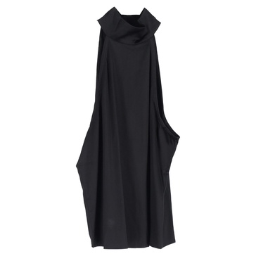 sylvia satin halterneck top in black silk