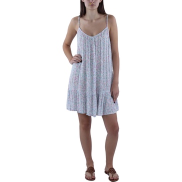 beach vibes womens floral mini cover-up