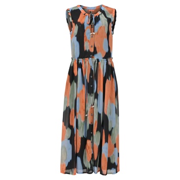 aether tie-dye midi dress in multicolor polyester