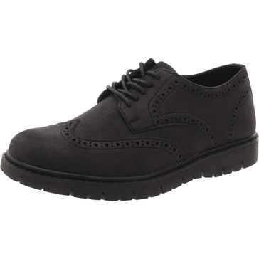 manti mens faux leather wing tip oxfords
