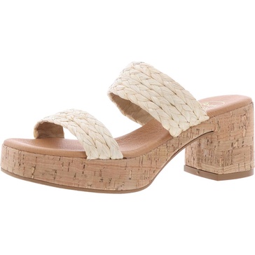 cairo womens mixed media block heel