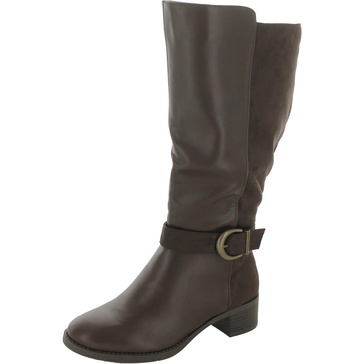 victoria plus plus womens faux leather wide calf knee-high boots