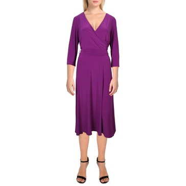 womens surplice polyester shift dress