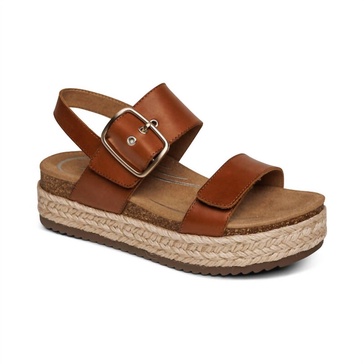 women's vania platform sandal in cognac