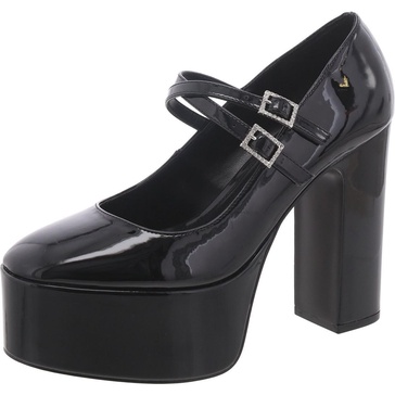 emmy womens patent adjustable mary jane heels