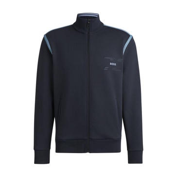 zip-up sweatshirt with logo artwork