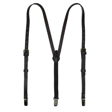 women's coated leather 1/2 inch clip-end suspenders