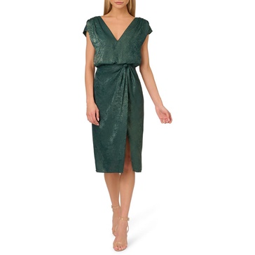 womens foiled satin cocktail and party dress