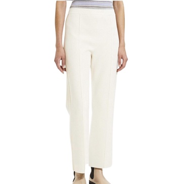 compact crepe cropped flare pant in wax