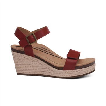 women's sydney quarter strap wedge sandals in red