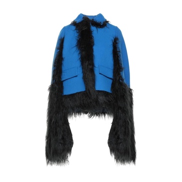 Maison Margiela Faux Fur Trimmed Cape Jacket Women