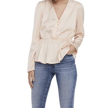 v neck blouse in rose dust