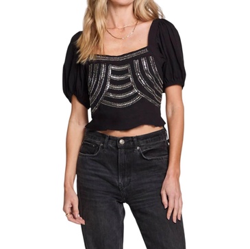 skyler top in black