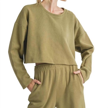 relaxed stay top in sage green