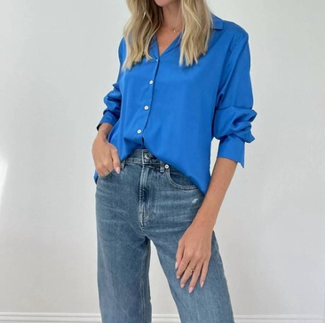 duchess blouse in royal blue
