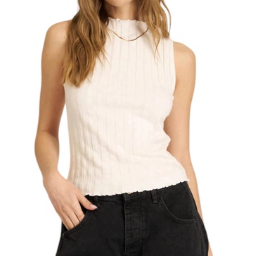 giorgia funnel neck sweater rib tank top in cream