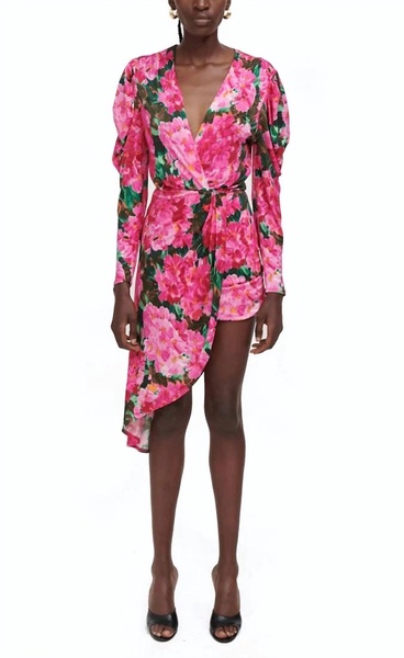 talon dress in pink multi