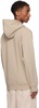 Beige Script Embroidery Hoodie