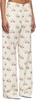 White & Pink Printed Boyfriend Jeans