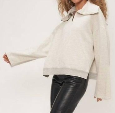 sorento half zip sweatshirt in ivory