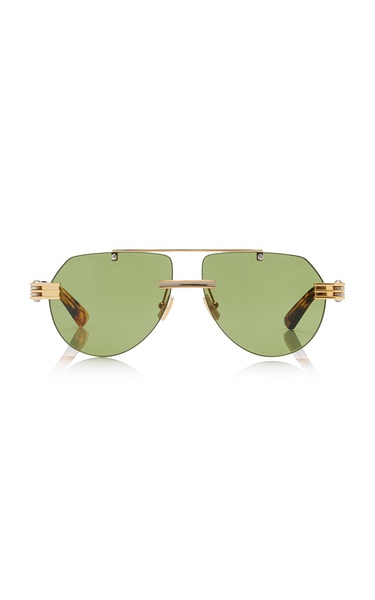Aviator-Frame Metal Sunglasses