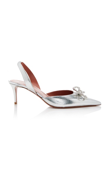 Rosie Metallic-Leather Slingback Pumps