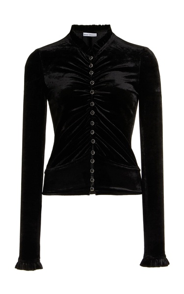 Ruched Velvet Top