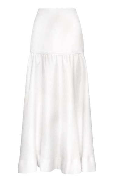 Nuestro Tesoro Drop-Waist Linen Maxi Skirt