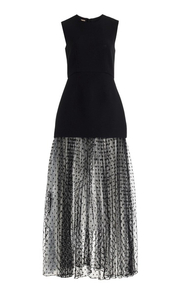 Wool-Silk Peplum Gown