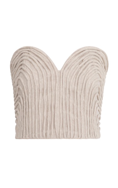 Prateek Embroidered Linen Corset Top