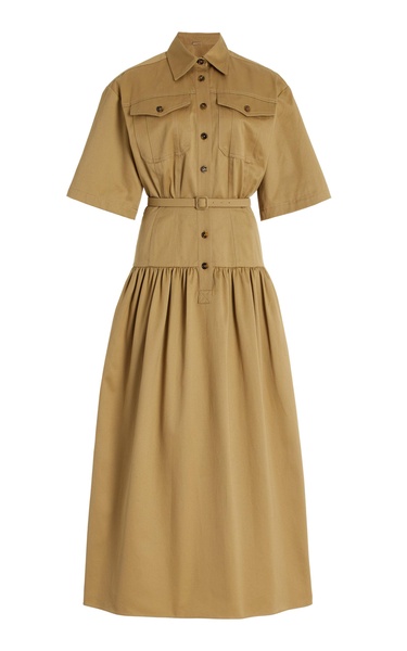 Drop-Waist Cotton-Twill Dress