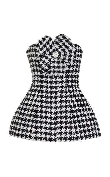 Houndstooth Tweed Peplum Top