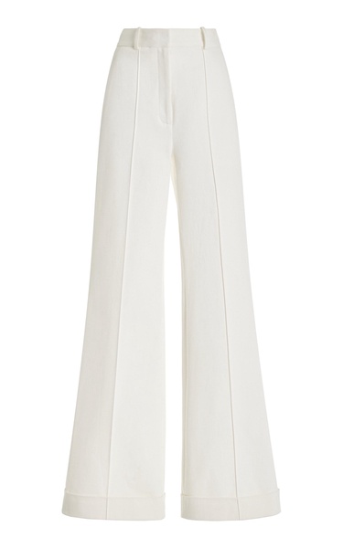 Deeda High-Rise Stretch-Cotton Flare Pants