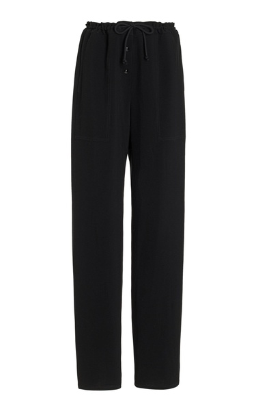 Bonnette Drawstring Wool-Blend Straight-Leg Pants