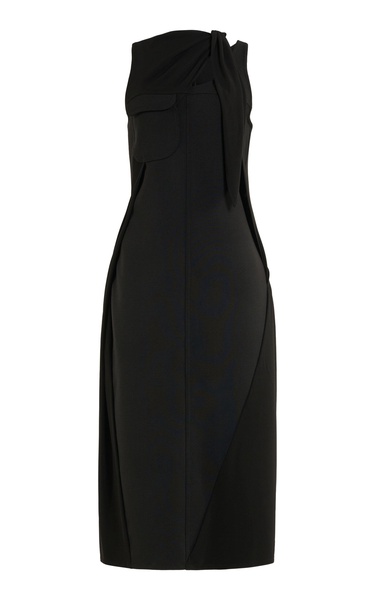Knot Tailored Wool Maxi Dress