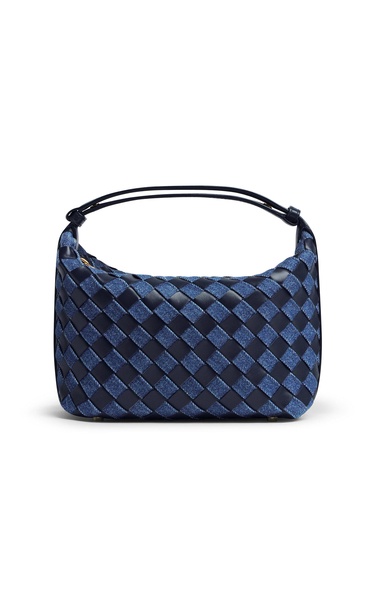 Mini Wallace Intrecciato Leather & Denim Bag