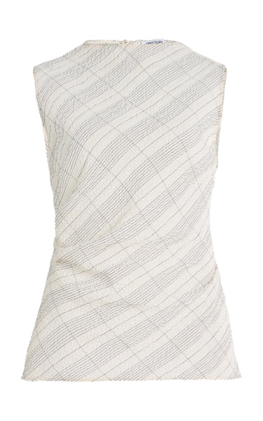 Tali Tartan-Checked Cotton-Blend Top