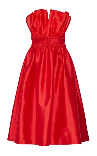 Macuna Pleated Silk Midi Dress