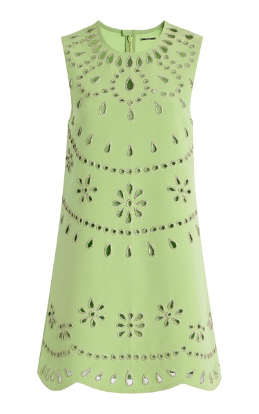 Adilyn Crystal-Embellished Cutout Stretch-Crepe Mini Dress