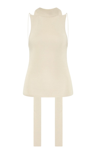 Scarf-Detailed Knit Tank Top