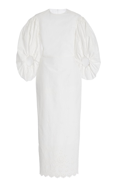 Danielle Puff-Sleeve Cotton-Blend Maxi Dress