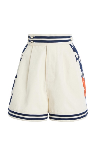 Marine High-Waisted Organic Cotton Shorts