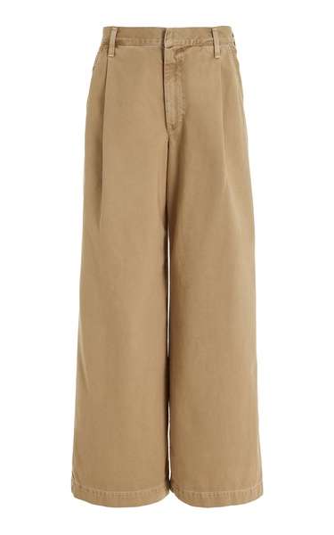 Daryl Pleated Wide-Leg Jeans
