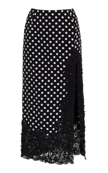 Embellished Silk Midi Skirt
